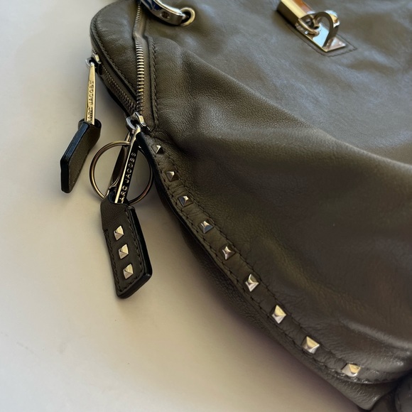 SOLD❗️ Marc Jacobs Paradise Rio Satchel Made in Italy Gray Moto Lambskin Leather - Picture 6 of 12